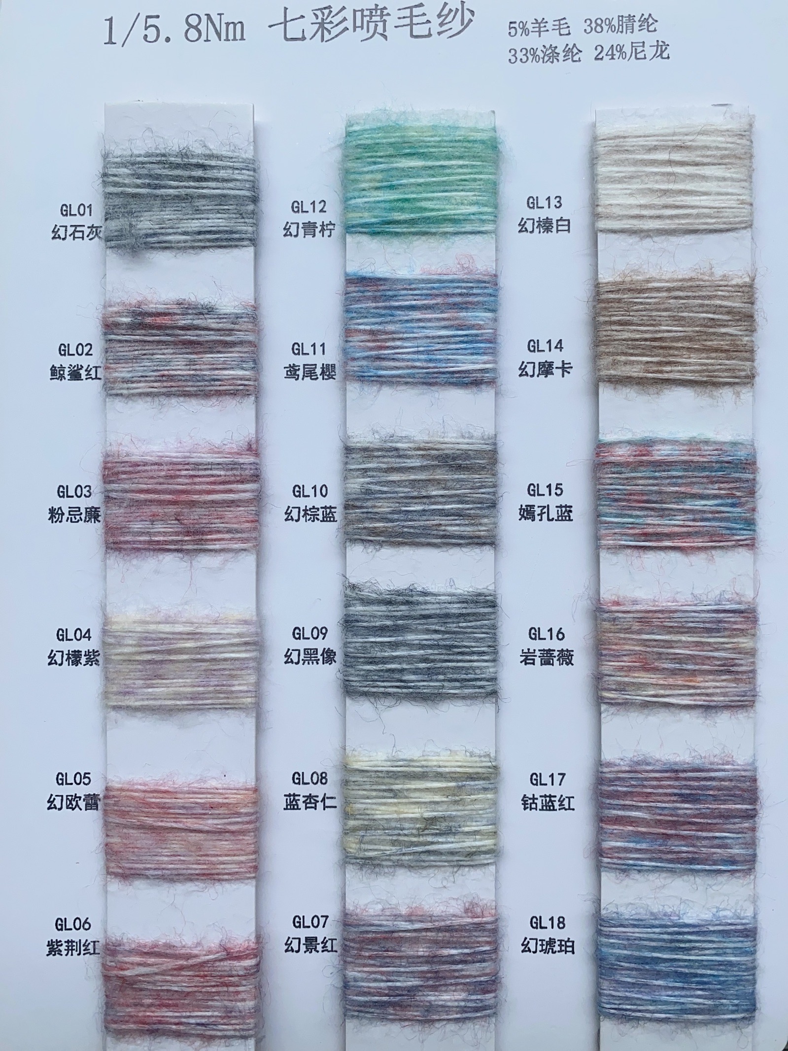 七彩噴毛紗