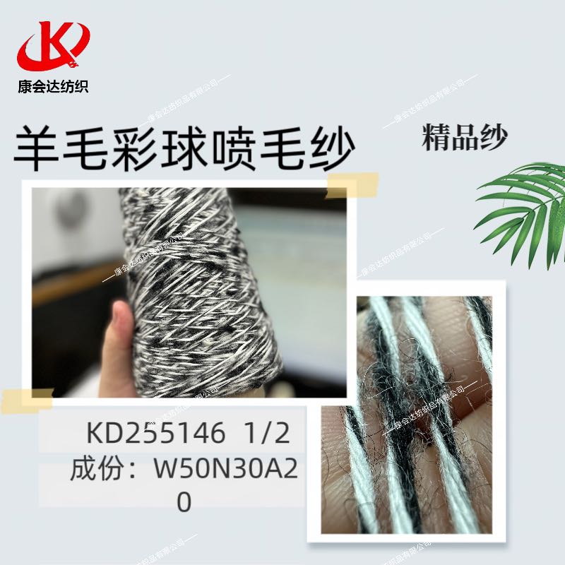 羊毛彩球噴毛紗KD255146