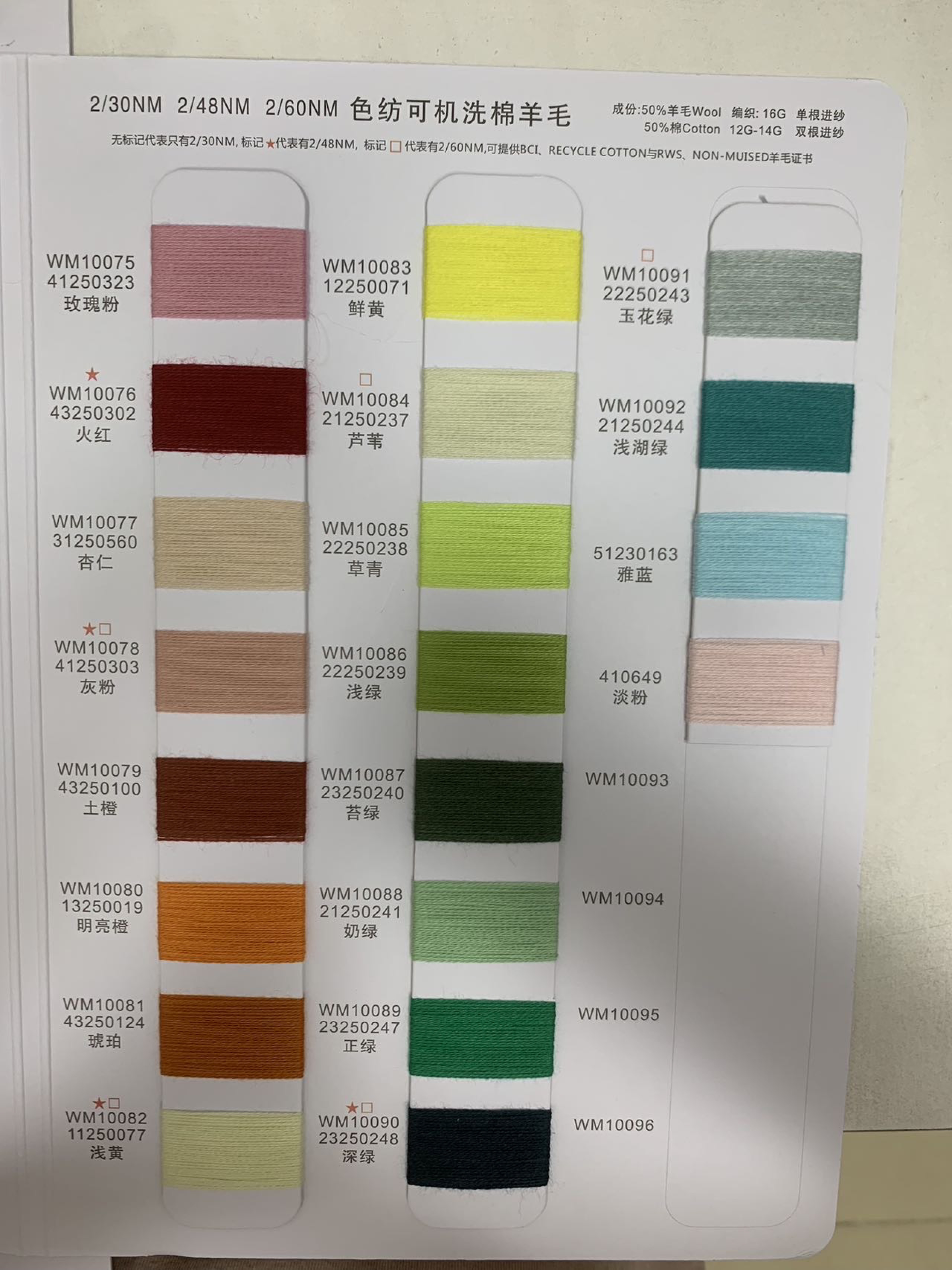 色纺可机洗棉羊毛